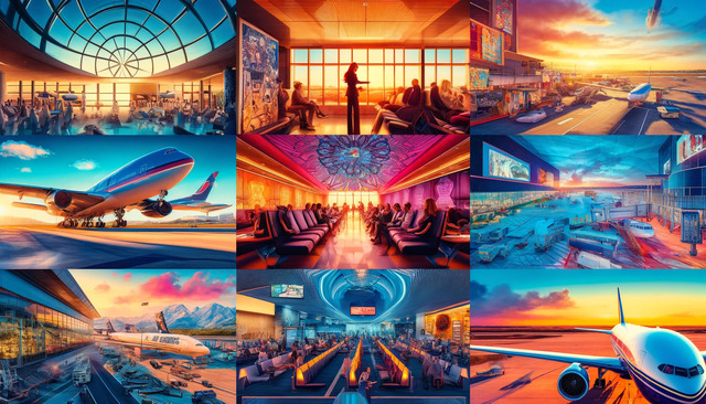 collage of famous airports in the usa